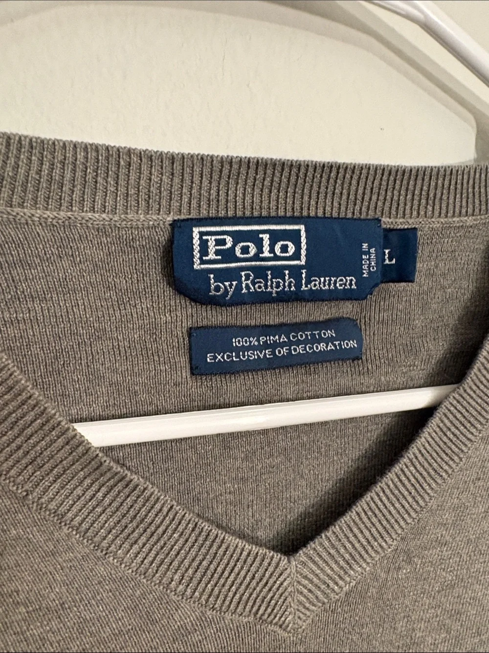 Polo by Ralph Lauren Men's V-Neck Sweater Light Gray